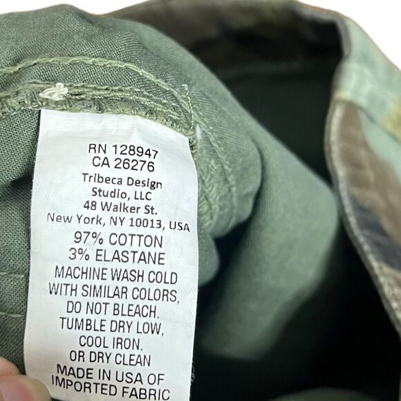 Nili Lotan Jenna Pants Green Camouflage Cropped Slim Fit Mid Rise Women Size 2 - Picture 11 of 13